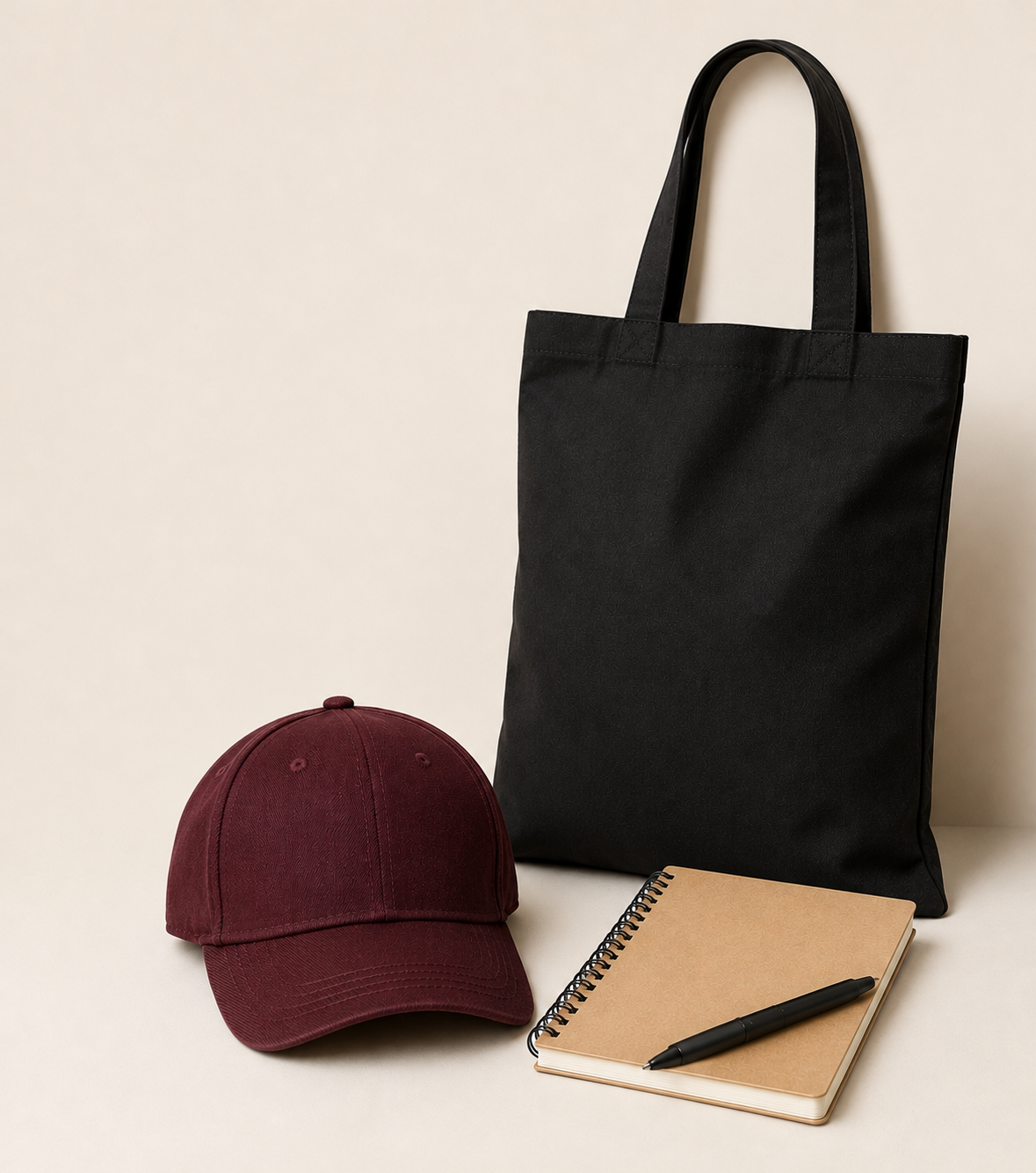 Composición minimalista de accesorios de escritorio